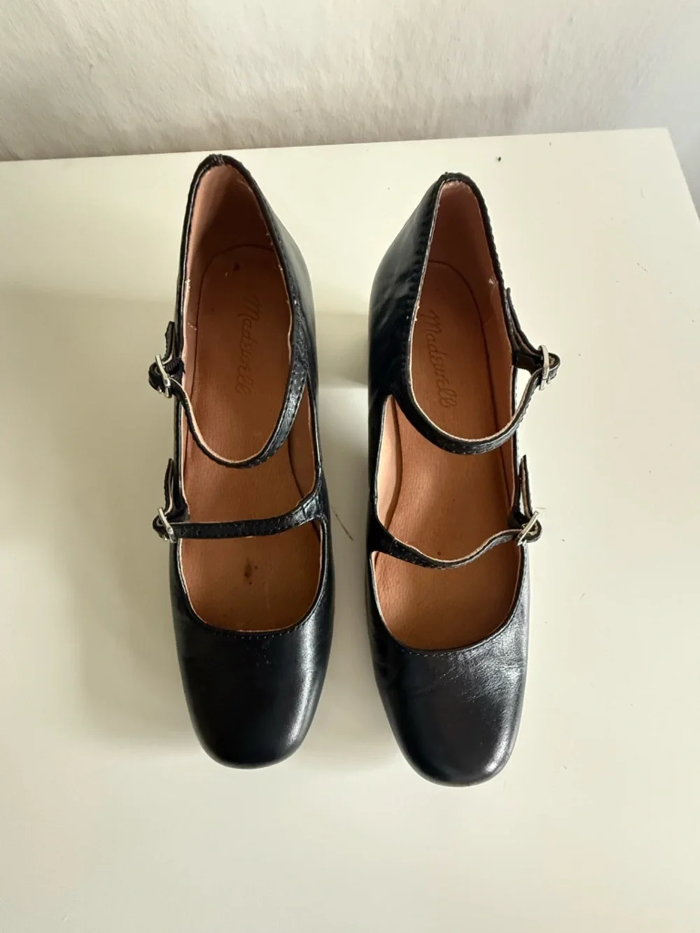 Madewell Black Leather Nettie Mary Jane Heels, 6.5 - Picture 4 of 8